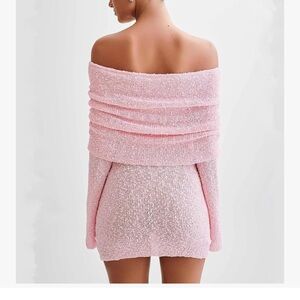 Off-Shoulder Pink Mini Dress bathing suit cover up